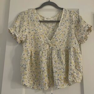 Pink Rose | Size S | Women’s Floral Shirt Slightly Cropped